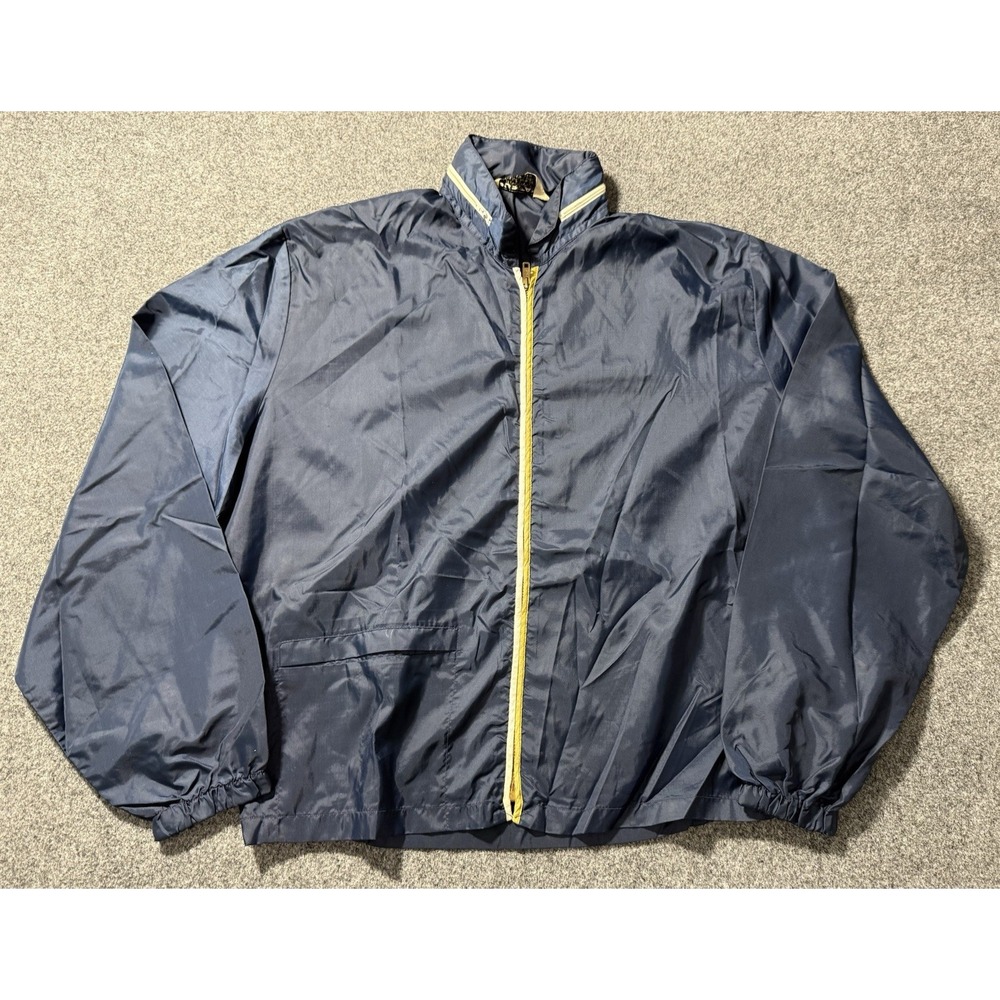 Vintage 1960's Puritan Sportswear Windbreaker Full Zip Jacket Men's Medium‎ Navy